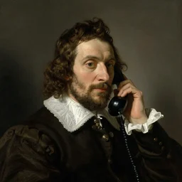 portrait of a man at the phone by van rijn rembrandt