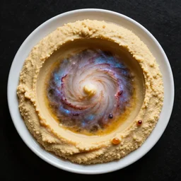 a hummus plate that is a galaxy, nebula explosion, space photography, hd, 8 k