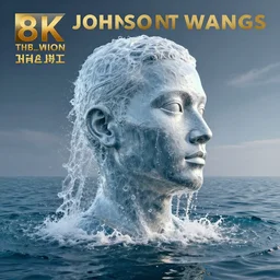 a water sculpture in the shape of a human head, on the ocean water, water manipulation photoshop, behance, ray tracing, cinematic, in the style of johnson tsang, long shot, hyper detailed, hyper realistic, 8 k resolution, sharp focus, realistic water, award winning