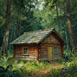 [ a log cabin in the forest ] [ van gogh ] [ zombie ]