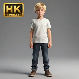 a detailed full body of boy with blonde hair and blue eyes, unreal engine 5 rendered, incredibly highly detailed and realistic, 8 k, sharp focus, studio quality
