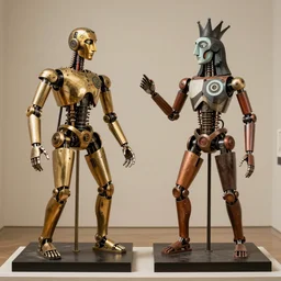 Two mechanical gods being separated. Dali. Picasso.