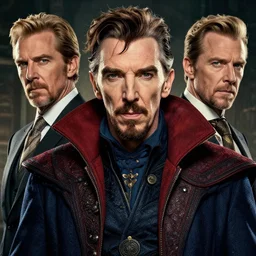 a highly detailed powerful portrait of stephen strange, james gurney, james jean