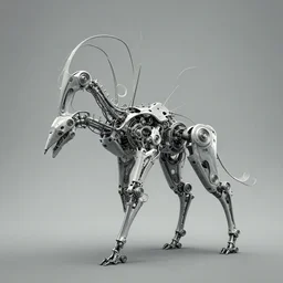 a cel shaded rendering of a biomechanical cyber strandbeest by theo jansen by alberto baisi