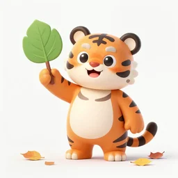 a highly detailed cartoon tiger waving a leaf fan, autumn leaves on the ground, concise lines, ultradetailed environment, sharp focus, cinematic lighting, by alphonse maria mucha and kim jung gi