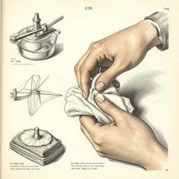 a full page scan of detailed vintage illustrated instructions on how to decapitate a demon, handwritten, spells, intricate writing, satanic, evil, grimoire page, necronomicon style