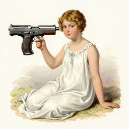 a walther caspari illustration in lustige blatter in 1 8 9 9 of a ( young goddess, sitting on a conical pile of small skulls ) with huge flowers on tall stalks behind her, black and white pen an ink drawing