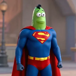 movie still pickle rick as superman