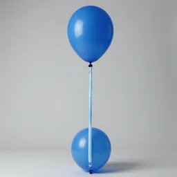 a blue balloon and pool noodle with red hair as raiden from metal gear rising : revengeance