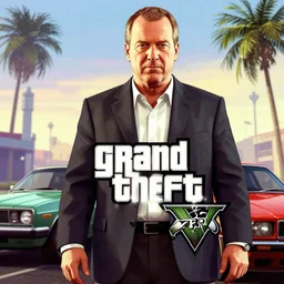 mitch mcconnell in Grand Theft Auto 5 cover art, epic, 4k resolution, extremely detailed, very sharp, artstation, digital art, vibrant,