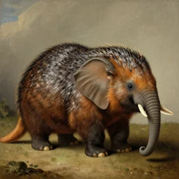 elephant shrew renaissance painting by hieronymus bosch, digital art.