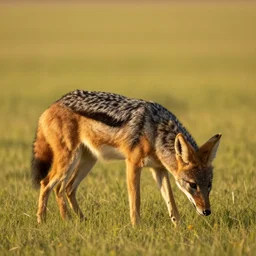 a photograph of a jackalope grazing in a field, by national geographic, ultra real, 8 k, high resolution, golden hour, depth of field, nature photography