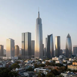 a panorama of a city skyline designed by zara hadid