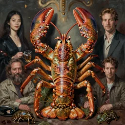 zoological portrait of a human lobster by kuldar leement, ruan jia, brad rigney, micha karcz, brad rigney