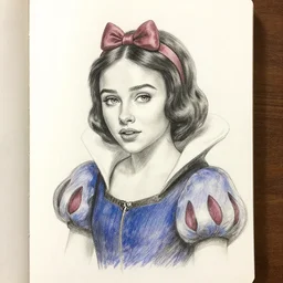 milt kahl pencil sketch of chloe grace moretz in disney snow white