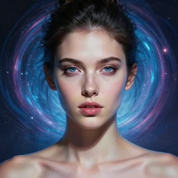 beautiful realistic portrait of astral portal by artgerm
