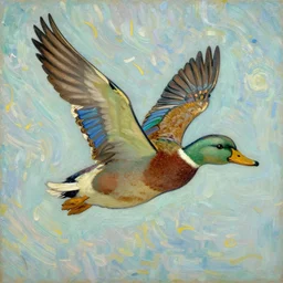 flying duck, by van gogh