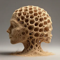 the timeless demiurge, made of connected dust, had inhabited many minds, honeycomb structure, octane render, hd, whealan, royo,