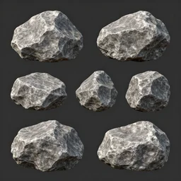 photorealistic rocks, assets, photo - bashing assets