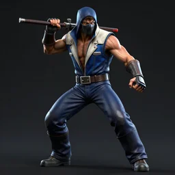 sub - zero from mortal kombat 3 d render
