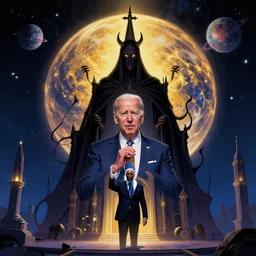 joe biden church of satan mothership, traveling the universe preaching the word of the devil