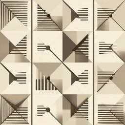 bauhaus geometric print design, beige background colour