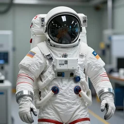 high quality presentation photo of a humanoid in spacesuit, photography 4k, f1.8 anamorphic, bokeh, 4k, Canon, Nikon