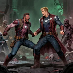 Star-Lord killing zombies