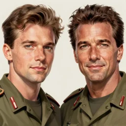 Henry Caville and Arnold Schwarzenegger as soldiers, closeup character art by Donato Giancola, Craig Mullins, digital art, trending on artstation