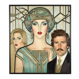 an art deco portrait in the style of anna dittmann and donato giancola and virgil finlay.
