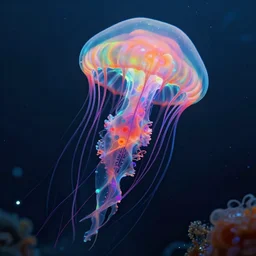 beautiful psychedelic jellyfish in hyperspace, colorful fractal jellyfish, national geographic, beeple, m. c. escher, 3 d, deep sea photography