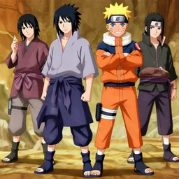fusion of sasuke and naruto, anime, 4 k, detailed, full body