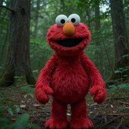 found footage of creepy elmo spotted in the woods, demonic, trail cam