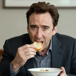 nicolas cage eating car, photography 4 k