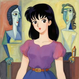 anime girl in style of Pablo Picasso