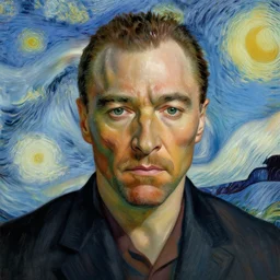 portrait of Tony Soprano painted by Vincent Van Gogh