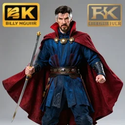 Dr Strange play by Billy McGuire. Photo. 4k. Detailed.