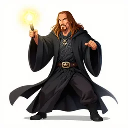 Chris Jericho as an actual wizard casting spells, digital illustration