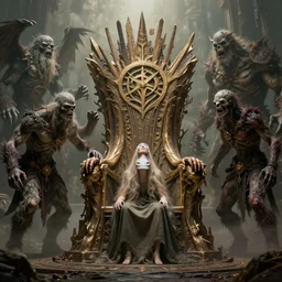 eyeless watcher, sigil of the empty throne, taunting arbormage, zombie ogre, erebos's titan, loxodon lifechanter, by antoine wiertz and noah bradley, visually stunning, cinematic, ultra realistic, hyper realism, 1 2 k, epic, octane render, unreal engine, vfx, maya