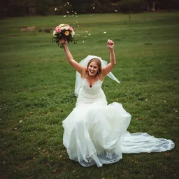 bride falls over
