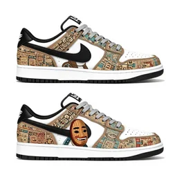 sneaker design designed by studio ghibli, aztec mayan street fashion native punk sneaker design, majora's mask, wearing wooden mask, hip hop sneaker design with subtle mayan patterns, gapmoe yandere grimdark, trending on pixiv fanbox, painted by greg rutkowski makoto shinkai takashi takeuchi studio ghibli, akihiko yoshida