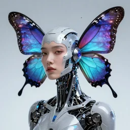 portrait of a cyberpunk butterfly robot, scifi concept art