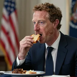 zombie prince mark zuckerberg eating the President of United States during the apocalypse cinematic dramatic hdr, high quality, highly detailed