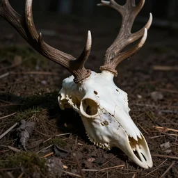 photography of a deer skull