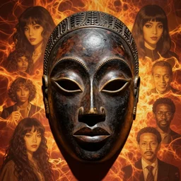 dark african god mask, drexciya, by francis bacon, by ayami kojima, by amano, by karol bak, greg hildebrandt, by mark brooks, by alex grey, by zdzisław beksinski, by takato yamamoto, ultra detailed, high resolution, ultra detailed, wrapped thermal background
