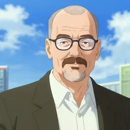 Walter White in a Japan anime 4k detail