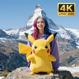 real - life jinx the pokemon in front of the matterhorn. professional portrait photo, sharp focus, 8 k.