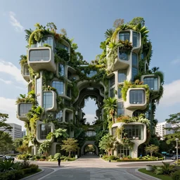 biophilic design, utopian architecture, pod structures, urban green