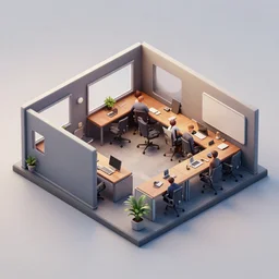 open plan office, isometric game, smooth 3 d illustration, cinematic matte painting, soft render, servando lupini, handpaint texture, blender, 3 dcoat, concept art by noah bradley, darek zabrocki, tyler edlin, jordan grimmer, neil blevins, james paick, natasha tan, highly detailed, ultra detailed, ultra realistic, trending on artstation