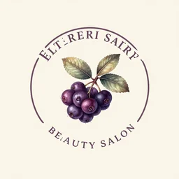 elderberry beauty salon logo design, vintage illustration